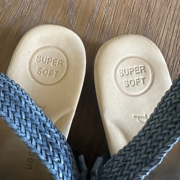 Paul Green Helena Woven Leather Slingback Sandal Indigo Block Heel 7 / 4.5 UK - Picture 5 of 15